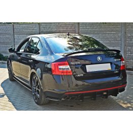 Накладка сплиттер на диффузор заднего бампера на Skoda Octavia III RS